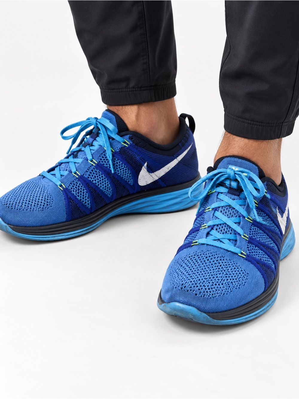Nike Lunar Flyknit Running Shoes Blue Men’s Size 11.5